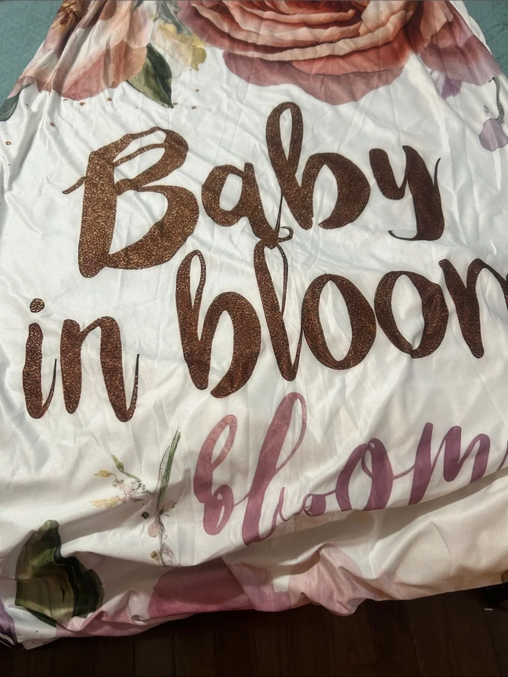 Floral 'Baby Bloom' Rose Print Satin Banner
